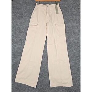 HUDSON High Rise Wide Leg‎ Cargo Pants Great Egret Size 26
